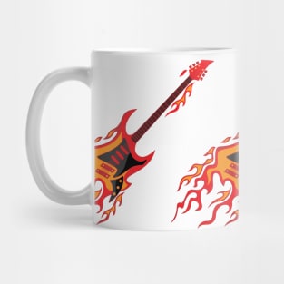 Flying Burning Guitar Illustration Mug